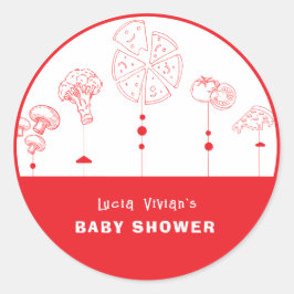 Pegatina Redonda Entrega especial de pizza