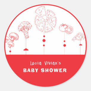 Pegatina Redonda Entrega especial de pizza