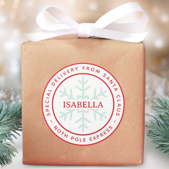 Pegatina Redonda Entrega especial de Santa Claus Polo Norte Nombre  (Subido por el creador)