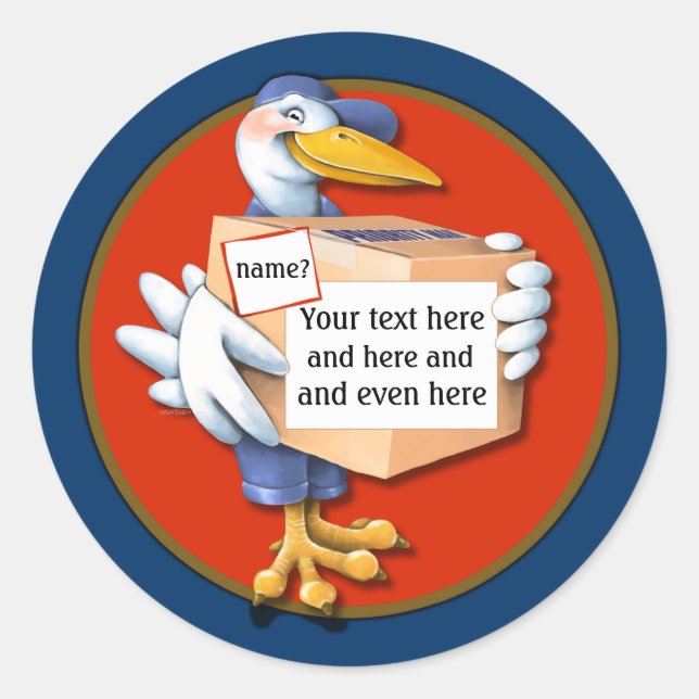 Pegatina Redonda Entrega postal con sonrisa (Anverso)