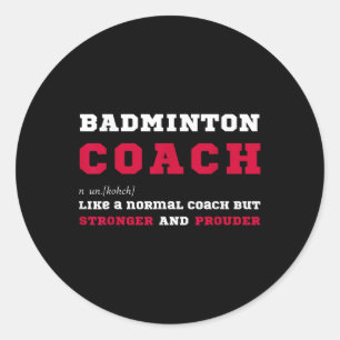 Pegatina Redonda Entrenador de bádminton Definición de entrenamient
