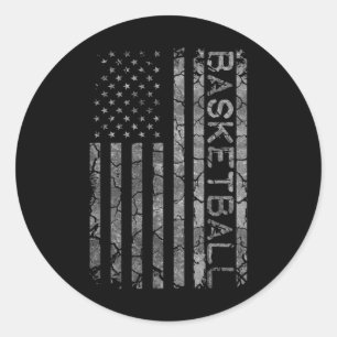 Pegatina Redonda Entrenador De Baloncesto De Bandera Americana Para