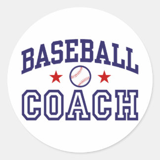 Pegatina Redonda Entrenador de béisbol