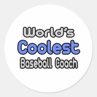 Pegatina Redonda Entrenador de béisbol más genial del mundo