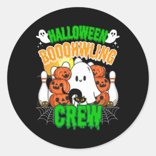 Pegatina Redonda Entrenador de bolos niños de Halloween jugador equ