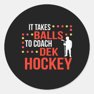 Pegatina Redonda Entrenador de hockey Dek