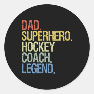 Pegatina Redonda entrenador de hockey Gigante de jugador de hockey 