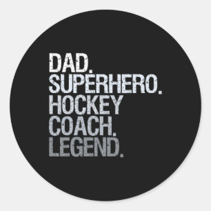 Pegatina Redonda Entrenador de hockey regalo de jugador de hockey s