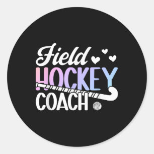 Pegatina Redonda Entrenador de Hockey sobre Césped Agradecimiento E