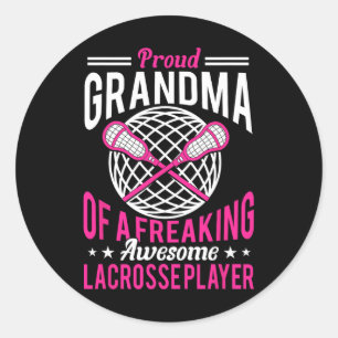 Pegatina Redonda Entrenador de Lacrosse Abuela Abuela 1