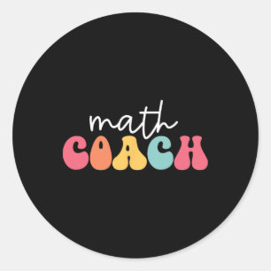 Pegatina Redonda Entrenador de Matemáticas Profesor de Matemáticas