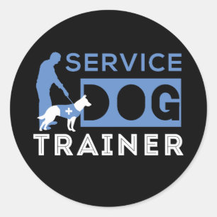 Pegatina Redonda Entrenador de perros de servicio