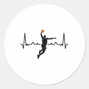 Pegatina Redonda Entrenador de Sketls Player Heartbeat Ller Coach H