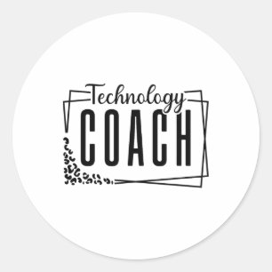 Pegatina Redonda Entrenador de Tecnología Instruccional Diseño Geni