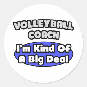 Pegatina Redonda Entrenador de voleibol... gran cosa