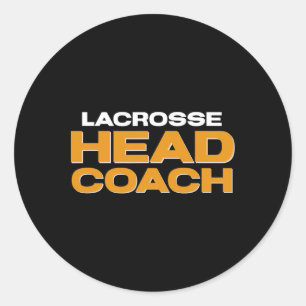 Pegatina Redonda Entrenador jefe de equipo de Lacrosse