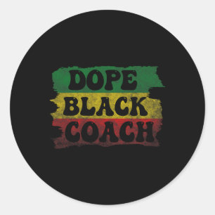 Pegatina Redonda Entrenador negro de drogas Historia negra afroamer