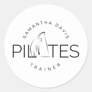 Pegatina Redonda Entrenador Pilates Instructor