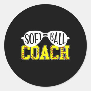Pegatina Redonda Entrenador Softll Entrenamiento Softll Divertido E
