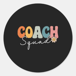 Pegatina Redonda Entrenador Squa De Vuelta Al Colegio Coaching Grac