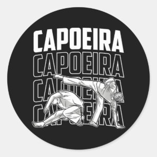 Pegatina Redonda Entrenamiento de Capoeira Hobby de Artes Marciales