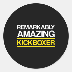 Pegatina Redonda Entrenamiento de kickboxing increíble de kickboxin