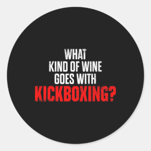 Pegatina Redonda Entrenamiento de Kickboxing Kick Boxing _4
