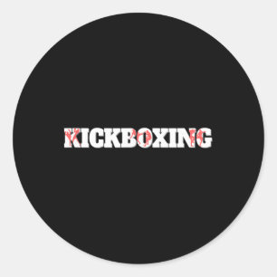 Pegatina Redonda Entrenamiento de lucha en jaula de kickboxing