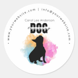 Pegatina Redonda Entrenamiento de perros