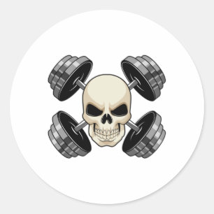Pegatina Redonda Entrenamiento de Skull Strength Dumbbels