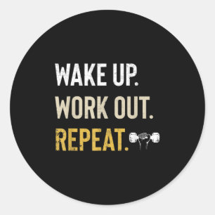 Pegatina Redonda Entrenamiento Despierta Inspirador Y Motivacional 