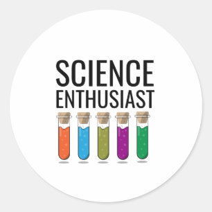 Pegatina Redonda Entusiasta de la ciencia
