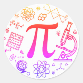 Pegatina Redonda Entusiasta de Pi