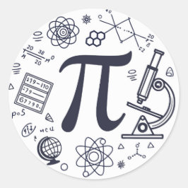 Pegatina Redonda Entusiasta de Pi