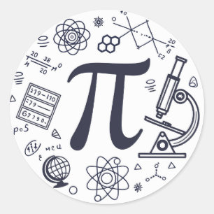 Pegatina Redonda Entusiasta de Pi