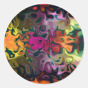 Pegatina Redonda Enviando resumen de la suerte