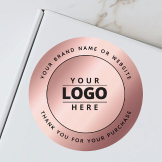 Pegatina Redonda Envío del sitio web del logotipo comercial de Gold