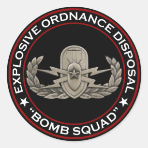 Pegatina Redonda EOD Senior "Bomba Escuadrón"
