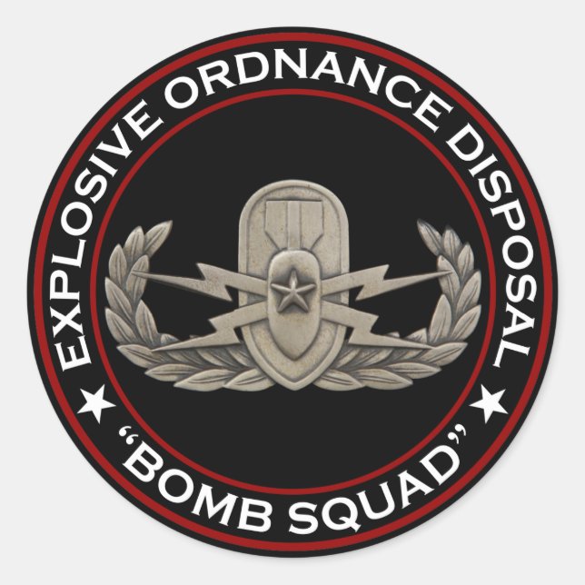 Pegatina Redonda EOD Senior "Bomba Escuadrón" (Anverso)