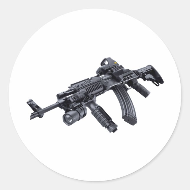 Pegatina Redonda EOTech Tactical AK-47 Asault Rifle Sticke (Anverso)