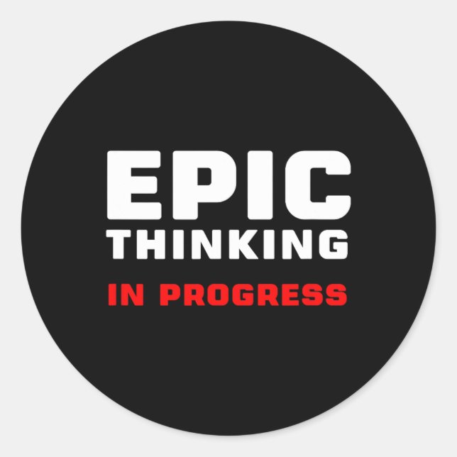 Pegatina Redonda Epic Thinking In Progress Big Ideas Introvert Game (Anverso)