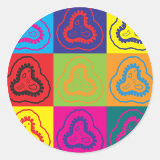 Pegatina Redonda Epidemiología Pop Art