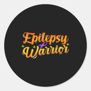 Pegatina Redonda Epilepsia Awareness Care Usa Epileptic Warriv Surv