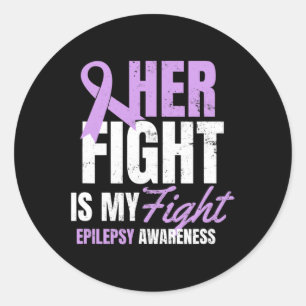 Pegatina Redonda Epilepsia Awareness Diseñar su lucha Mi regalo
