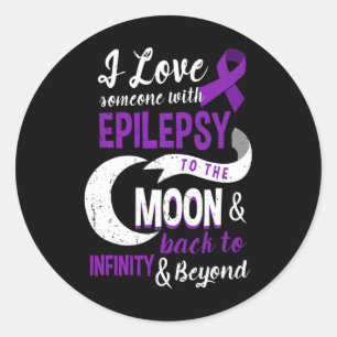 Pegatina Redonda Epilepsia Awareness - Love Son Mom Dad Daughter Te