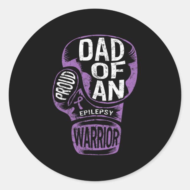 Pegatina Redonda Epilepsia Awareness Orgullosa Confiscación de Cint (Anverso)