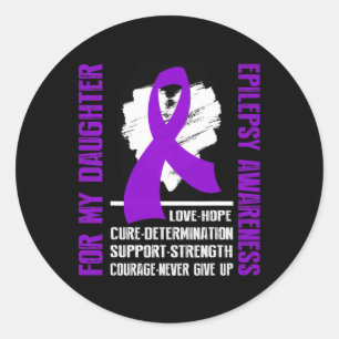 Pegatina Redonda Epilepsia Awareness - Para Mi Hija