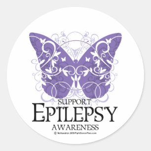 Pegatina Redonda Epilepsia Butterfly