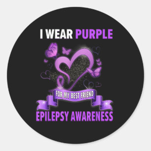 Pegatina Redonda Epilepsia Camisetas De Sensibilización Que Uso Púr