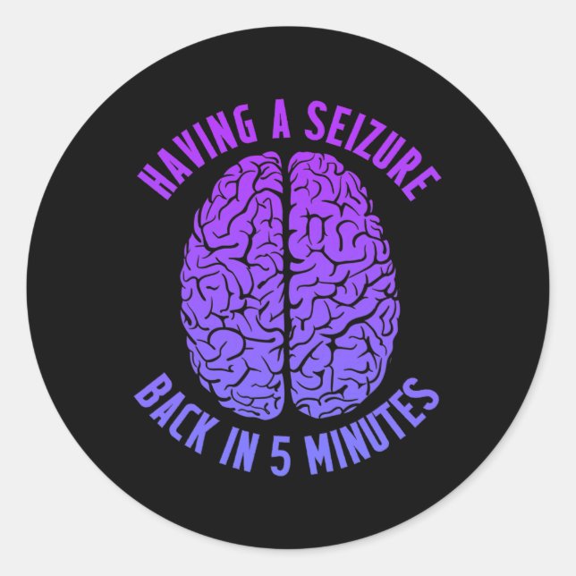 Pegatina Redonda Epilepsia Conciencia Con Incautación Epiléptica Wa (Anverso)